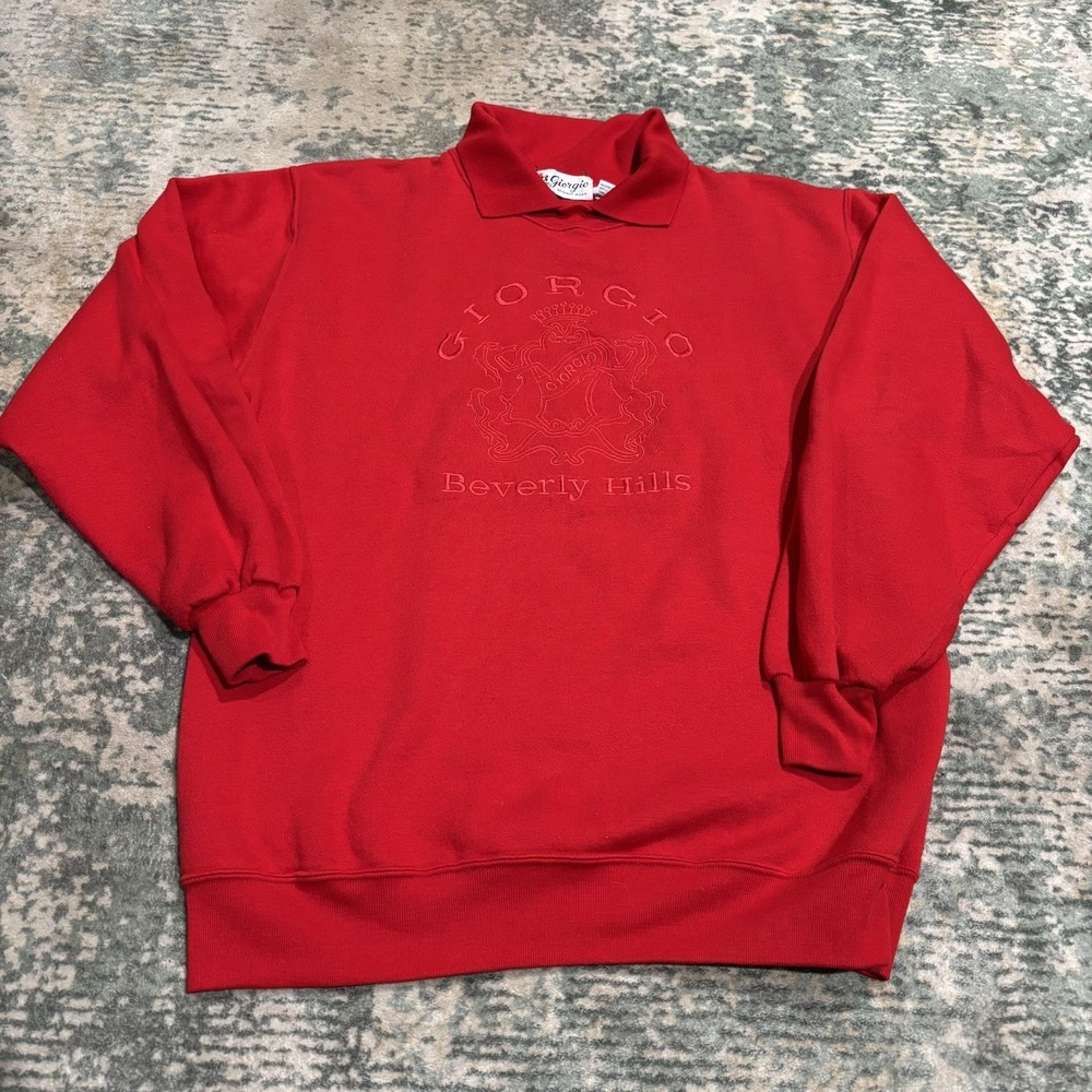 vintage 1980s/1990s Giorgio Beverly Hills embroidered polo sweatshirt Men's Med